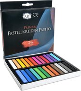 Artina Pastelkrijt voor volwassenen Pasteo - Set van 24 Stuks Zachte Krijtstiften - Fijne Pastelpotloden van zachte Krijt
