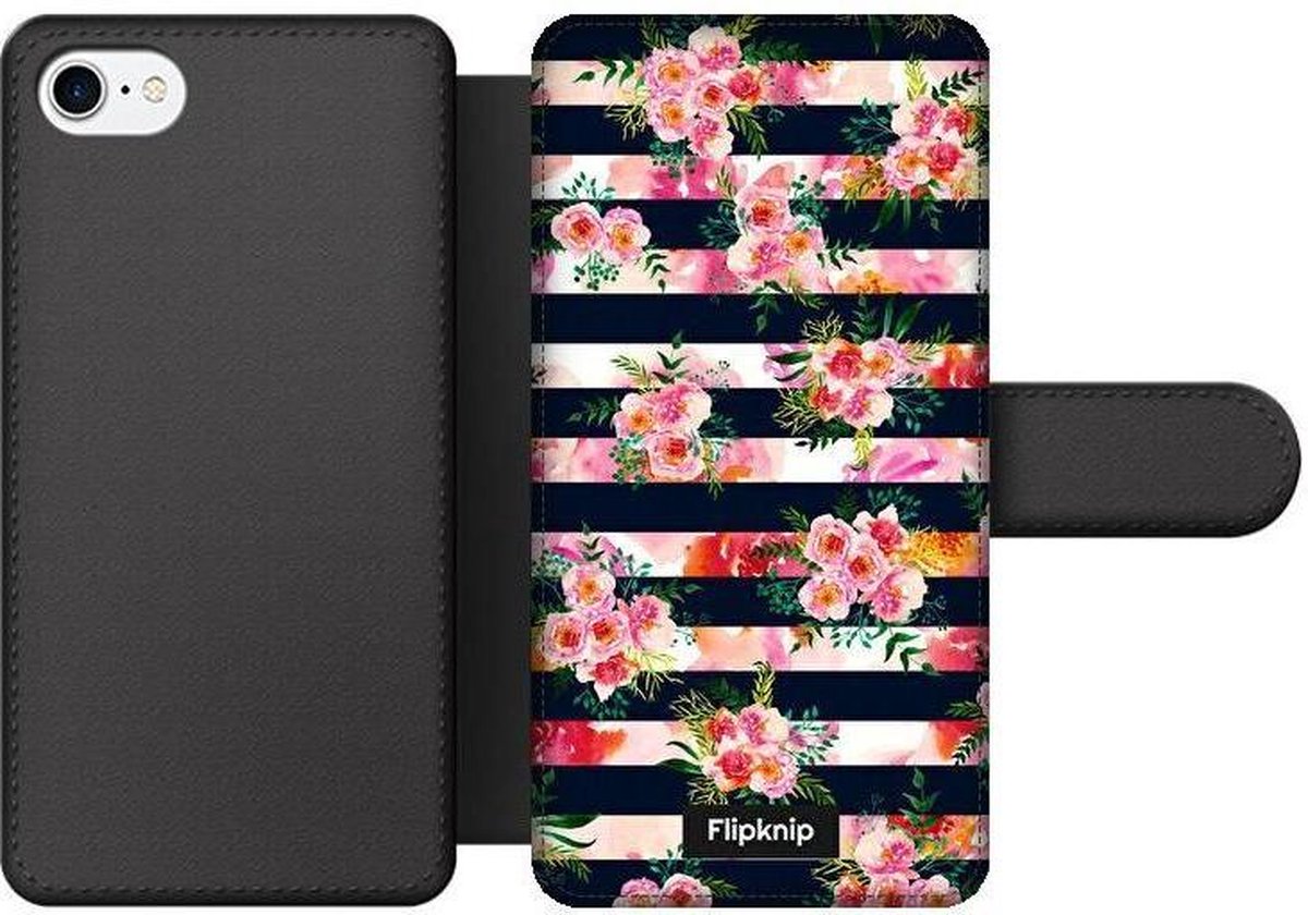 Wallet case - geschikt voor iPhone 7 - Floral N°8