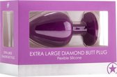 Extra Large Diamond Butt Plug - Purple - Butt Plugs & Anal Dildos - Ouch Silicone Butt Plug
