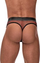 Cock Ring Thong - Burgundy -  - L/XL - Lingerie For Him - Thongs