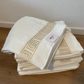 Nurpak Handdoek - Badhanddoek - Wit / Goud - 50x90 - Superzacht 100% Katoen