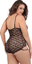 Kitten Ariane Lace Hot Teddy - Black - Queen Size - Lingerie For Her - Body & Teddy