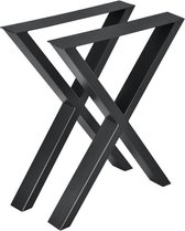 Stalen X tafelpoten set van 2 meubelpoot 59x72 cm zwart