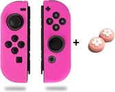 Siliconen Joy-Con Controller Hoesjes + Gaming Thumbsticks (1 Set = 2 Thumbgrips) | Beschermhoes Skin | Geschikt voor Nintendo Switch & Lite | Softcover Case | Thumb grips | Grip |