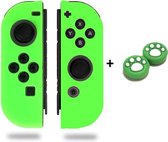 Siliconen Joy-Con Controller Hoesjes + Gaming Thumbsticks (1 Set = 2 Thumbgrips) | Beschermhoes Skin | Geschikt voor Nintendo Switch & Lite | Softcover Case | Thumb grips | Grip |