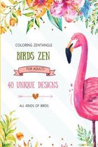 Coloring zentangle birds zen for adults, 40 designs all kinds of birds
