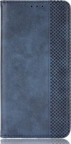 Motorola Moto G30 Hoesje - Mobigear - Sensation Serie - Kunstlederen Bookcase - Blauw - Hoesje Geschikt Voor Motorola Moto G30