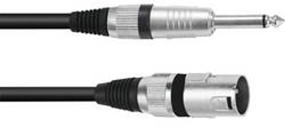 Omnitronic 3022519B XLR Adapterkabel [1x XLR-stekker 3-polig - 1x Jackplug male 6,3 mm (mono)] 2.00 m Zwart