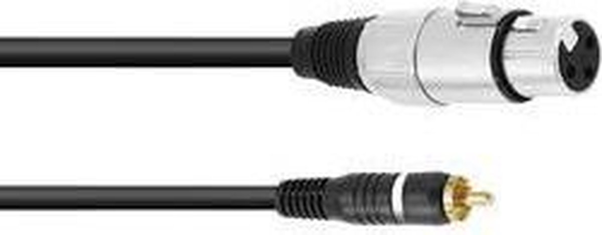 Omnitronic 30224028 XLR Adapterkabel [1x Cinch-stekker - 1x XLR-bus 3-polig] 2.00 m Zwart