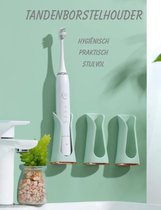Elektrische tandenborstelhouder - GROEN 1 stuk- Flexibele Siliconen - hangend aan de muur zonder boren - geschikt voor Oral-b & Philips sonicare - toothbrush holder