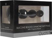 Silicone Beaded Diamond Butt Plug - Black - Butt Plugs & Anal Dildos - Ouch Silicone Butt Plug