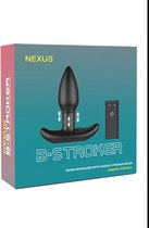 B-STROKER Remote Unisex Massager with Rimming Beads - Black - Butt Plugs & Anal Dildos - Anal Vibrators