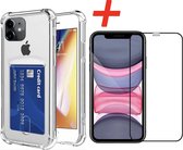 YPCd® Apple iPhone 11 Pasjeshouder - Shock Case Transparant