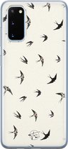 Samsung Galaxy S20 siliconen hoesje - Vogels / Birds - Soft Case Telefoonhoesje - Beige - Print