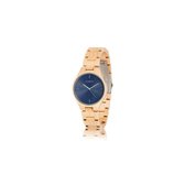 HOT&TOT | Faun - Houten horloge voor dames /heren - Esdoornhout - 40mm - Zilver - Blauw