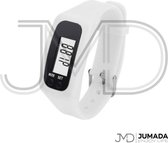 Jumada's Stappenteller - LCD Horloge - Armband - Tracker - Siliconen - Breed - Wit
