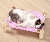 Kat verwennen? Schattig, comfortabel hangmatje - roze met witte stippen