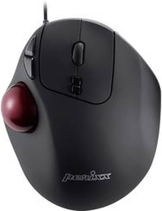 Perixx PERIMICE-517 D Trackball USB Laser Zwart 7 Toetsen 400 dpi, 1000 dpi Ergonomisch, Geïntegreerde trackball