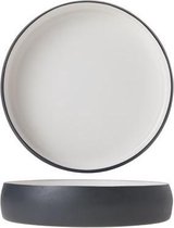 Aluminium Dessertbord - Ø 22xh4cm - Wit - Email Graphite Grey