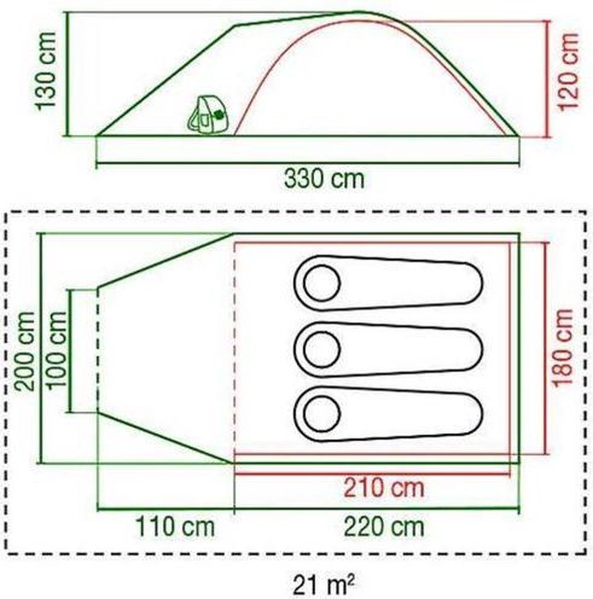 Coleman Kobuk Valley 3 Plus Koepeltent - Verduisterende tent - tent 3 persoons – foto 8