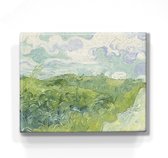Groene tarwevelden Auvers - Vincent van Gogh - 24x 19,5 cm - Niet van echt te onderscheiden schilderijtje op hout - Mooier dan een print op canvas - Laqueprint.