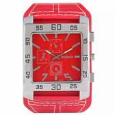 Horloge Rood- vierkant klokje-48 mm-Groot-Charme Bijoux