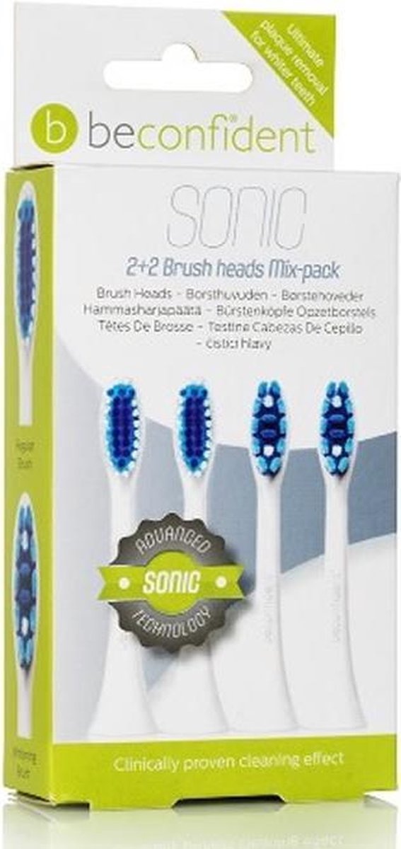 Beconfident Sonic Whitening Regular Brush Heads White 2 2 Units