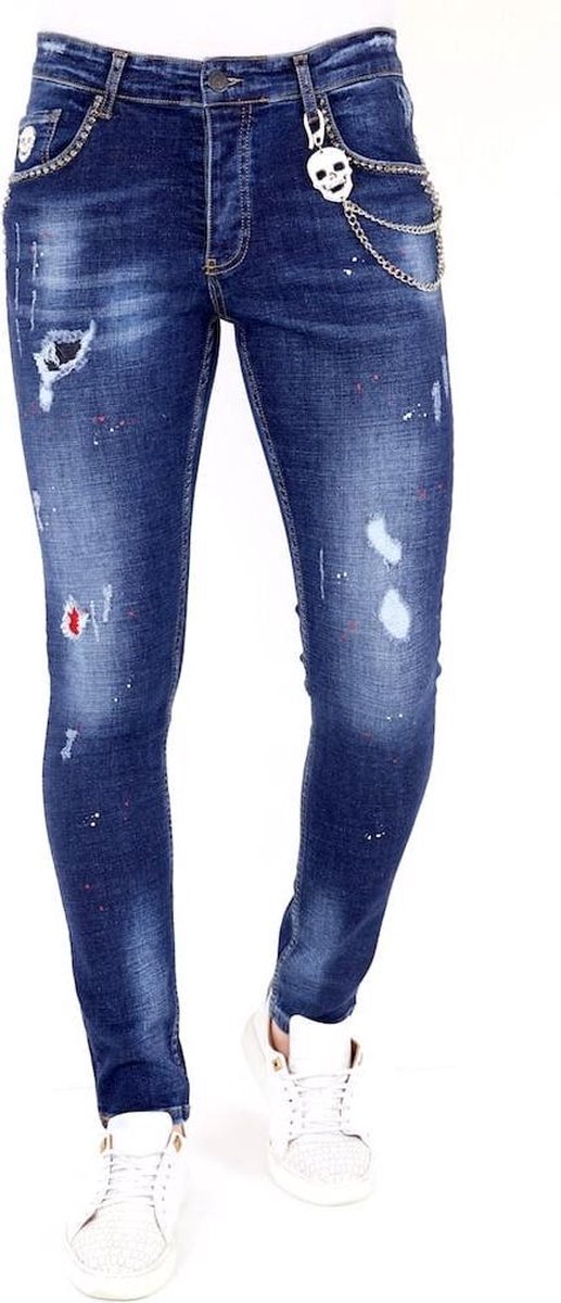 Exclusive Heren Jeans met Studs - 1025 - Blauw