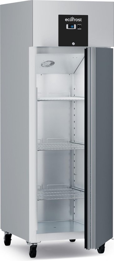 Ecofrost Vrieskast - 600L - RVS - -15°C/-20°C - Statisch + Ventilator - Wielen - 680x810x2010mm