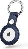 Premium Leren Hanger - Apple Airtag - Baltisch Blauw