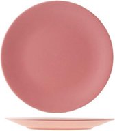 Cosy & Trendy Serena - Dinerbord - Roze - D25cm - Keramiek - (set van 6) en Yourkitchen E-kookboek Heerlijke Smulrecepten