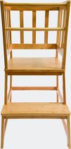 Kinderstoel, Leerstoel; leertoren van hout met reling & beschermstang 46x46x89cm - Multistrobe