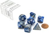 Gemini Polyhedral 7-Die Sets - Blue-Steel W/White