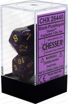 Chessex Gemini Black-Purple/gold Polydice Dobbelsteen Set (7 stuks)