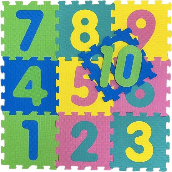 Corporation Land Op te slaan Speelmat puzzel van WDMT™ | 10-delig | 1 t/m 10 puzzel stukken | Foam  puzzelmat |... | bol.com