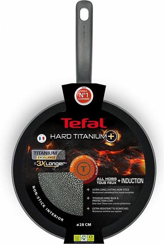 Bediende Aardrijkskunde rijk Tefal Ingenio Hard Titanium+ Hoogwaardig Koekenpan - 28 cm | bol.com