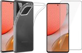 Hoesje geschikt voor Samsung Galaxy A72 - Siliconen Backcover - Transparant - Met Screenprotector
