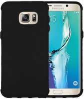 Samsung S6 Edge Hoesje - Samsung galaxy S6 Edge hoesje zwart siliconen case hoes cover hoesjes