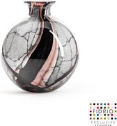 Design vaas Bolvase With Neck - Fidrio ONYX FLAME - glas, mondgeblazen bloemenvaas - diameter 19 cm