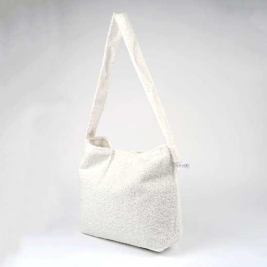 combineren variabel delen Snufie Bag van teddy stof | Mama tas | Mommy bag |Chunky mommy bag|40 x 34  cm| wit | bol.com