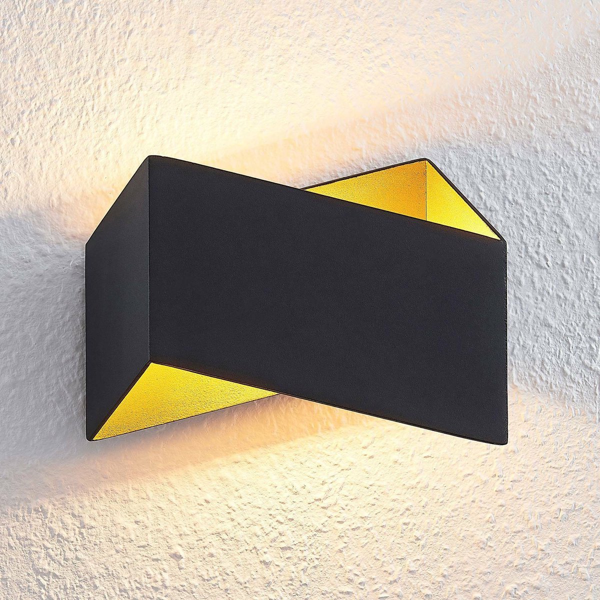 Arcchio - wandlamp - 1licht - aluminium - H: 16.5 cm - G9 - zwart, goud