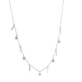 Go Dutch Label Ketting Staafjes Crystal Zilver N1362-1