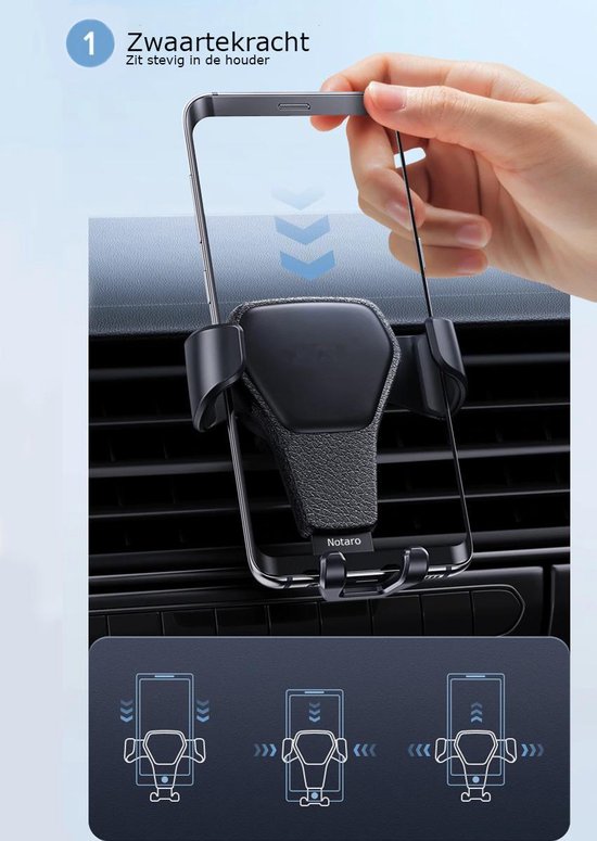 Autohouder telefoon smartphone - Telefoon houder Auto ventilatie - Telefoonhouder auto - Universeel - Auto Houder - Notaro