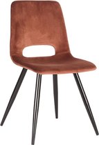 Nancy's Eetkamerstoel Josh - Stoel - Fluweel - Eetkamerstoelen - Rust - 45 x 84 x 56 cm