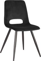 Nancy's Eetkamerstoel Josh - Stoel - Fluweel - Eetkamerstoelen - Zwart - 45 x 84 x 56 cm
