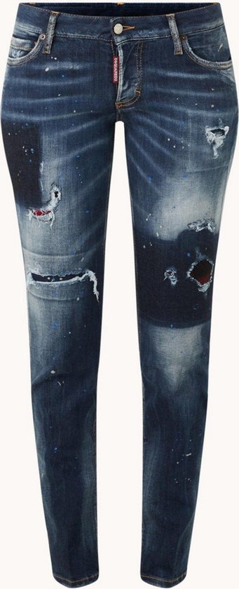 Dsquared2 Jennifer low rise slim fit jeans met ripped details - Maat 40 |  bol.com