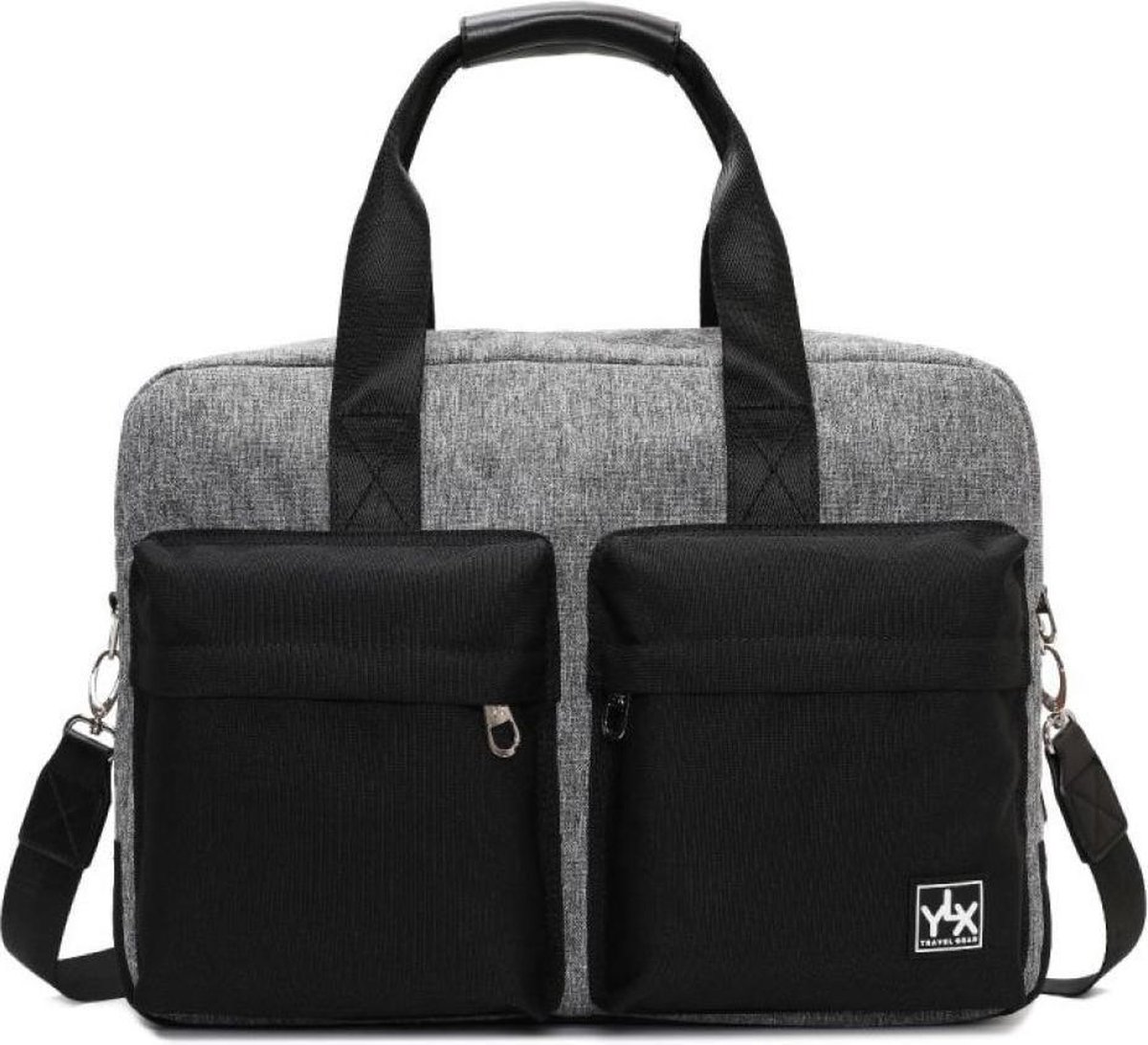 YLX Nash Laptop bag. Donker grijs & zwart. Recycled Rpet materiaal. Gerecyclede plastic flessen. Eco-friendly. 15