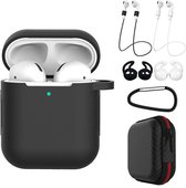 6-in-1 Accessory Bescherming Set Geschikt Voor Apple Airpods 1/2 Draadloze Oordopjes Oplaadcase - Earpods Siliconen Bescherm Hoesje Soft Case Cover Earhookds Anti Lost Strap - Met