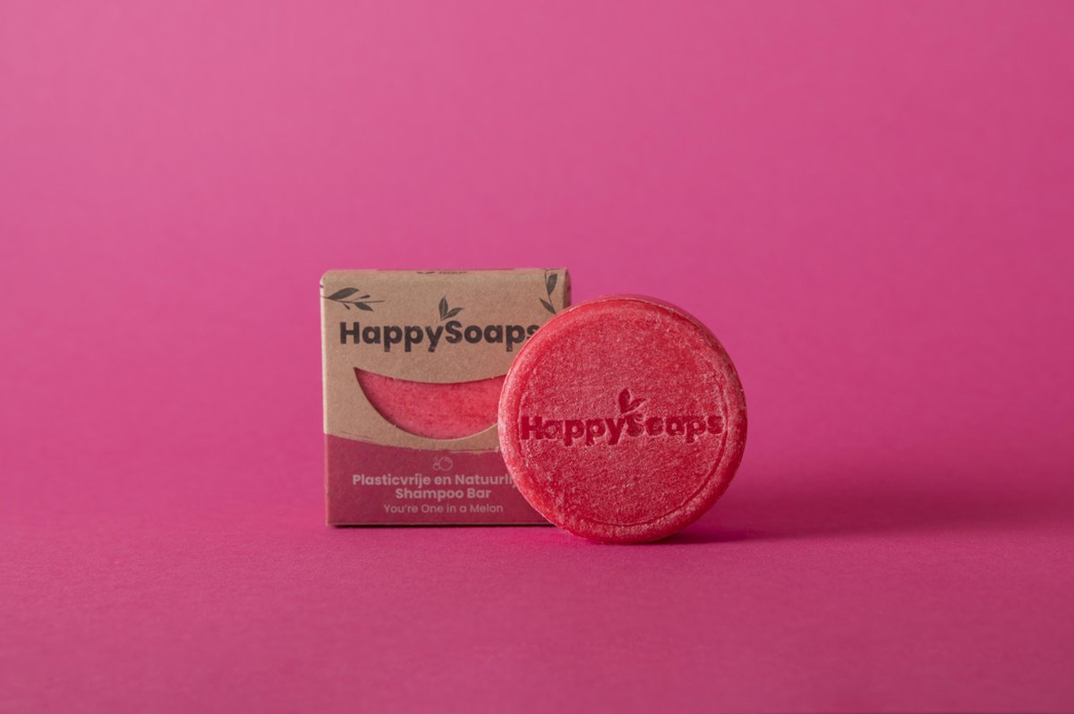 The Happy Soaps - Shampoo Bar - You're One In A Melon - 70 gram - Krullend haar / droog haar