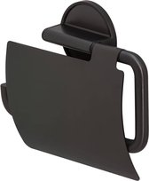 Tiger Tune -  Porte-rouleau papier toilette avec rabat - Noir Métal brossé / Noir